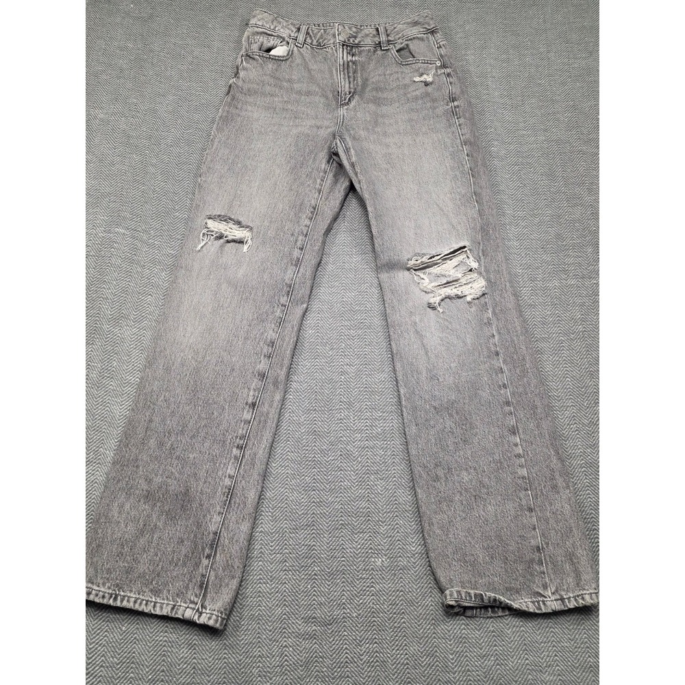 Garage Denim 90s Straight Jeans Grey Distressed‎ Size 5 27